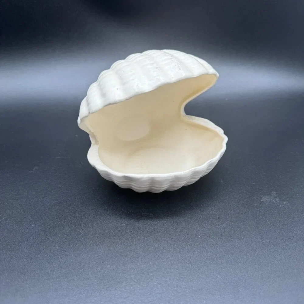 Vintage kitchen bathroom Double Clam Shell Dish read
